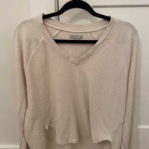 Urban Outfitters Cream V-Neck Pullover